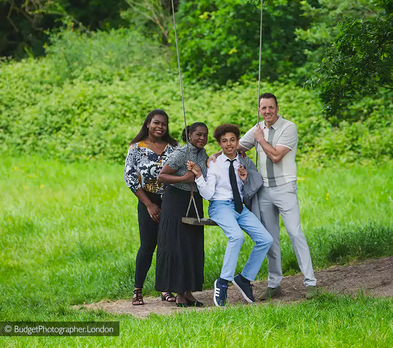 Small family walking