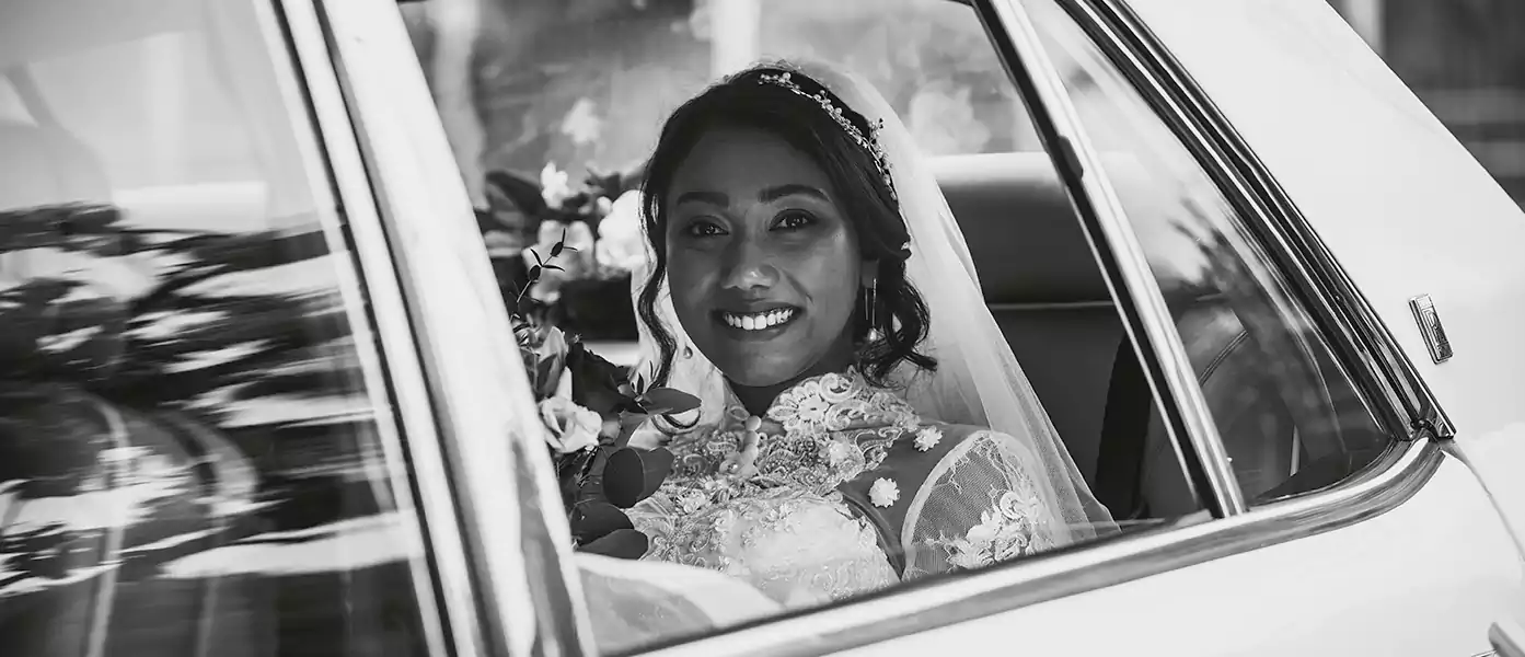 Bride in Wedding Car